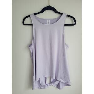 Yogalicious Womens Medium Lilac Cloud Barre Workout Tank Top Keyhole Back Purple